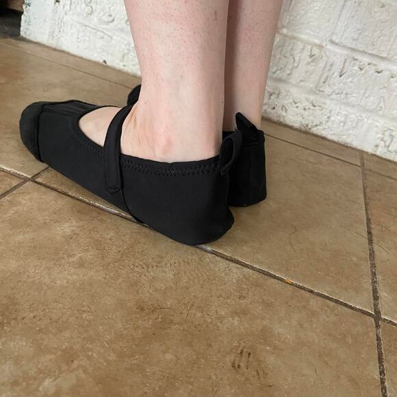 Y2k black velvet toe ballet flats - Picture 3 of 5